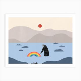 Rainbow In The River Art Print