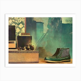 Pair Of Green Boots Art Print