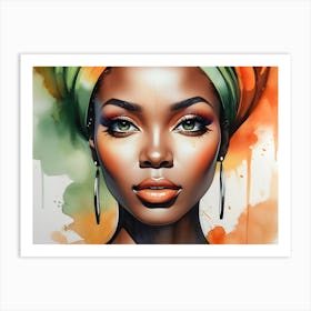 Default Create A Modern Vibrant Watercolor Portrait Of An Afri 1 Art Print