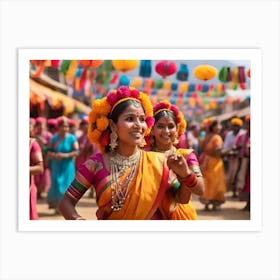 Indian Dancers paintings art print 1 Art Print