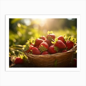 Strawberry In A Basket Art Print