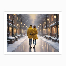 Couple Walking In The Snow Poster