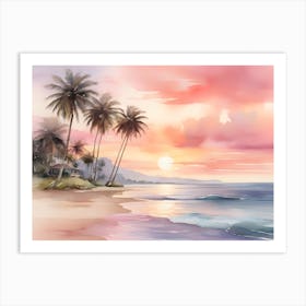 Sunset On The Beach Art Print