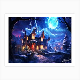 Was Christmas Night - Xmas House Art Print