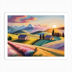 A Farm Land, Highly Detailed 58160 Art Print