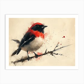 Calligraphic Wonders: Redwing 1 Art Print