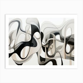 Abstract Black And White Painting 4 Art Print