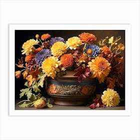 Autumn Flowers In A Vase 1 Art Print