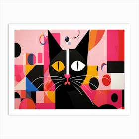 Diktorrr A Colorful Abstract Design Of Cat With A Black Backgro 0c48c546 Cb47 46c2 9b91 6e856637b894 Topaz Enhance Art Print