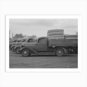 Trucks Loaded With Mattresses, San Angelo, Texas,These Mattress Factories Use Much Local Cotton By Russell Lee Art Print