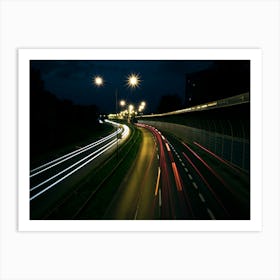 Highway At Night Art Print