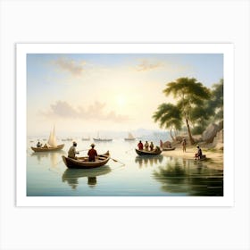 Boat In The Harbor Art Print