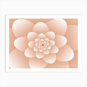 3d Abstract Orange Floral Spiral Background Art Print