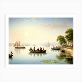 Boat In The River Art Print