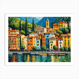 Town By The Lake Art Print