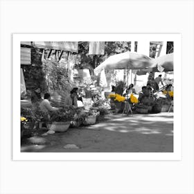 Flower Market In Myanmar Art Print