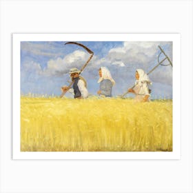 Three Women In A Wheat Field Art Print