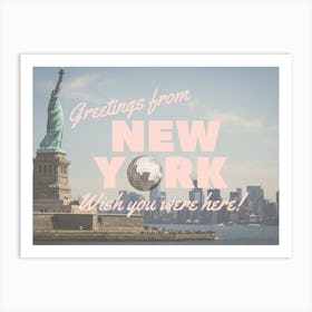 Greetings From New York | Wish You Were Here | Post Card Art Print