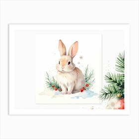 Watercolor Bunny Print Art Print