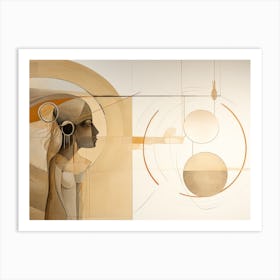 Abstract Illustration Of A Woman And The Cosmos 70 Art Print