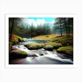 Stream In The Forest 9 Art Print