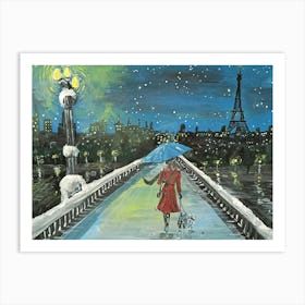 Parisian bridge Art Print