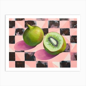 Kiwi & Fig Pink Checkerboard Art Print