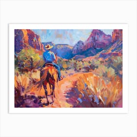 Cowboy Painting Zion National Park Utah 2 Art Print
