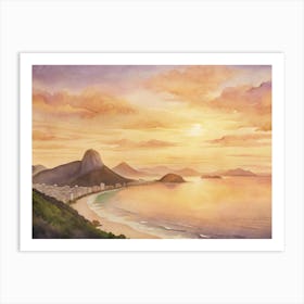 Sunset In Rio Art Print