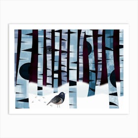 Bird in Snow 1 Art Print