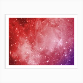 Red Purple Pink Galaxy Space Background Art Print