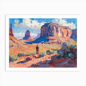 Cowboy In Monument Valley Arizona 3 Art Print