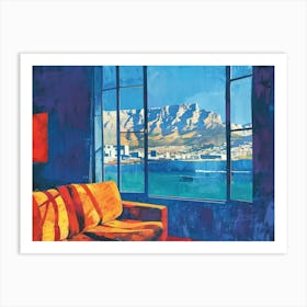 Cape Town From The Window View Painting 3 Art Print