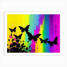 Butterflies And Flowers 16 Art Print