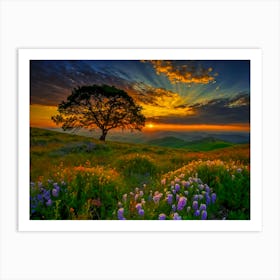 Sunset In The Mountains 1 Art Print