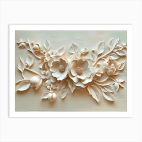 Beautiful 3d Curve Flower Art Print