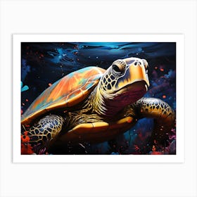 Tropical Turtle Art Print