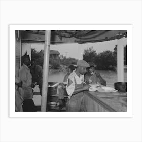 Stevedores Eating On Stern Of Boat, Food Supplied To Crew Consists Almost Entirely Of Carbohydrates With Some Of The Art Print