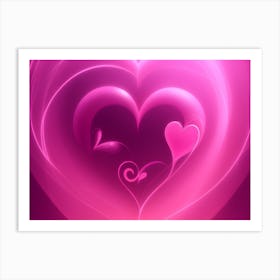 A Glowing Pink Heart Vibrant Horizontal Composition 27 Art Print