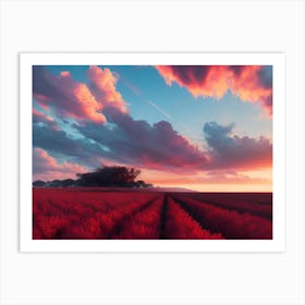 Sunset Over A Field 14 Art Print