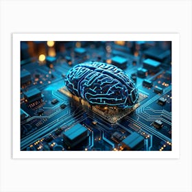 Abstract Concept Of A Brain Resembling An Intricate Circuit Board With Neural Lines Crisscrossing A (4) Art Print