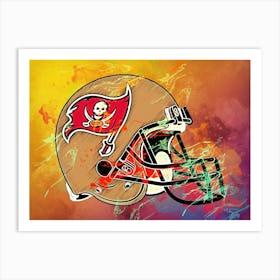 Tampa Bay Buccaneers Helmet Abstract Art Print