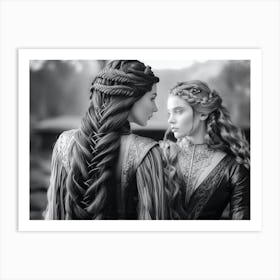 Two Women In Braided Hair Art Print