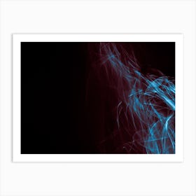 Glowing Abstract Curved Blue And Red Lines 16 Art Print