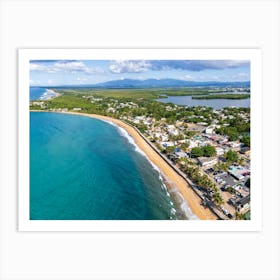 Aerial View Of A Beach Town Art Print