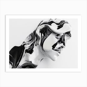 Black And White Portrait Of A Woman 8 Art Print