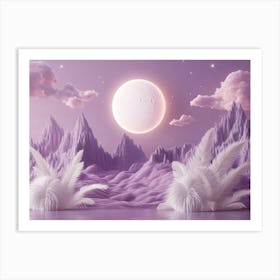 Purple Sky With Feathers Art Print