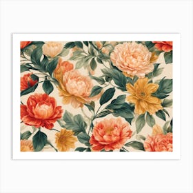 Peonies Floral Abstraction Art Print