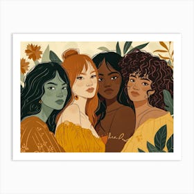 Four Beautiful Women Art Print