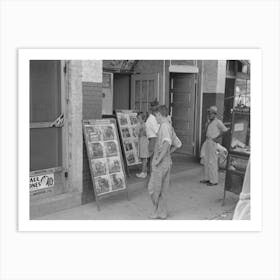 Children Looking At Posters In Front Of Movie, Saturday, Steele, Missouri By Russell Lee Art Print